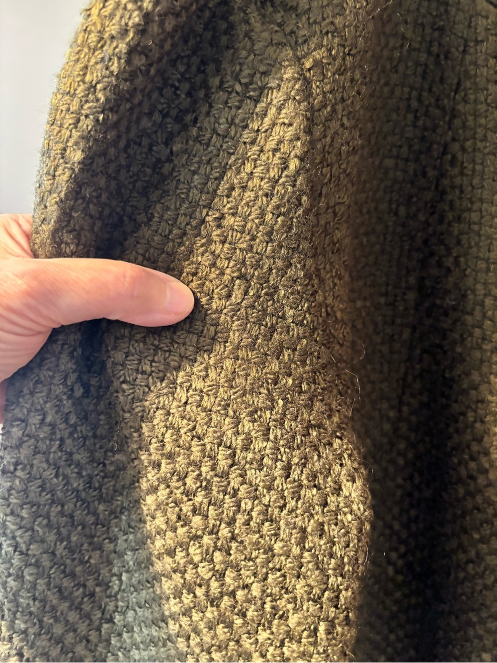 Eileen Fisher Olive Textured Wool Collarless Jacket - Picture 4 of 6
